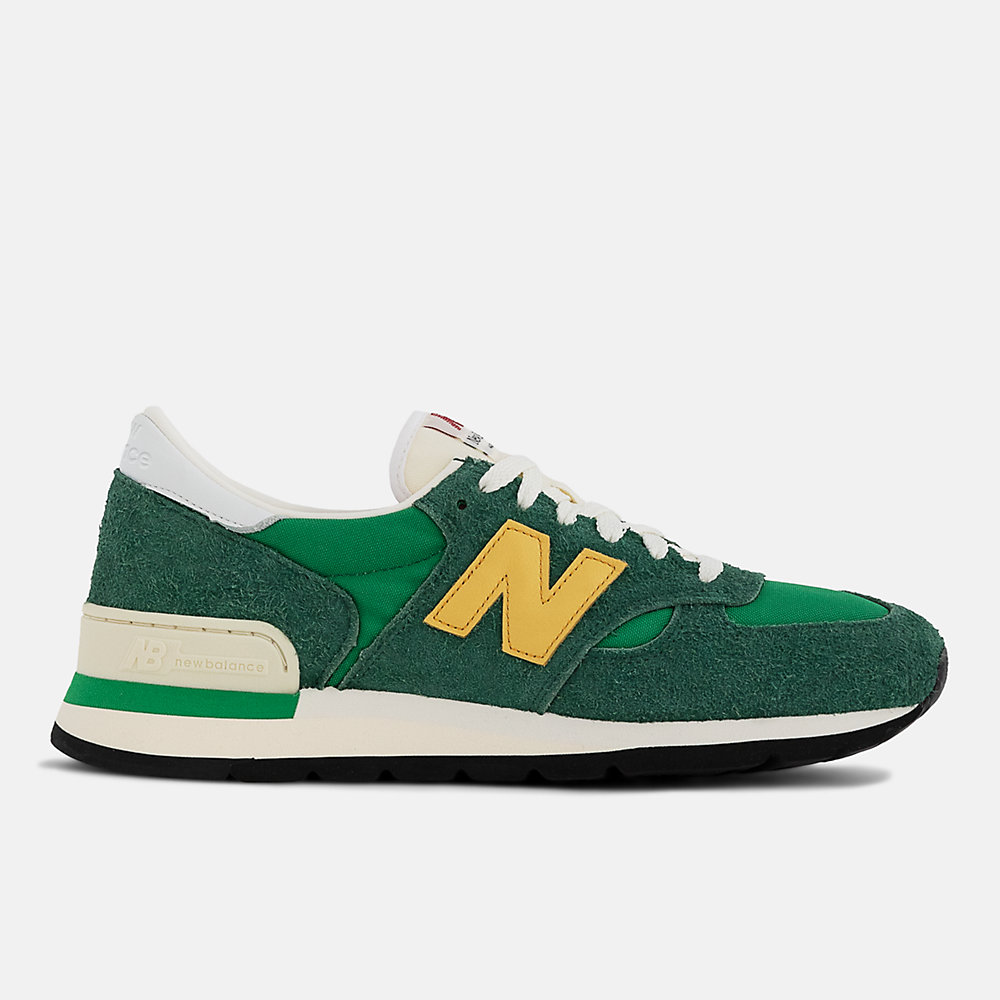 New Balance MADE in USA 990 Shoes Green with Gold